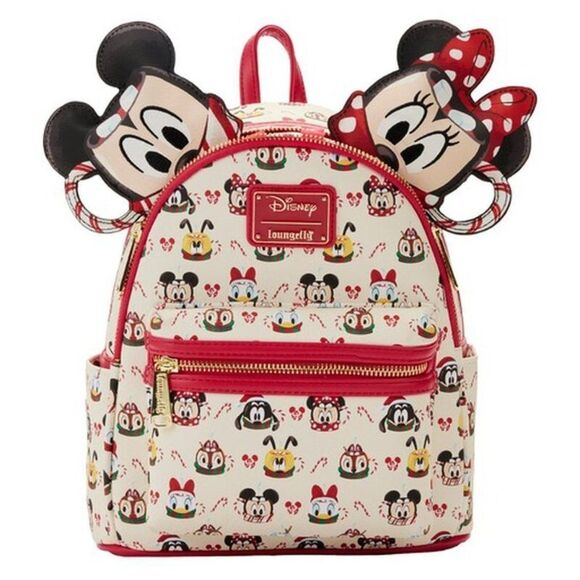 Loungefly Handbags - NWT Loungefly Disney Hot Cocoa Mini Backpack AOP & Ears Headband Set Minnie